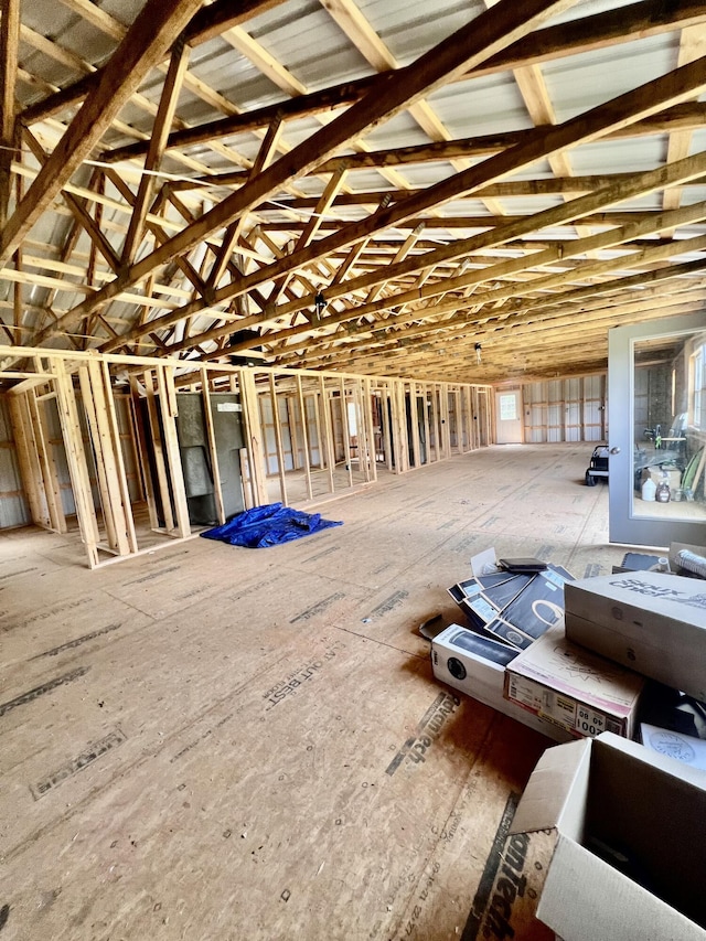 miscellaneous room with vaulted ceiling
