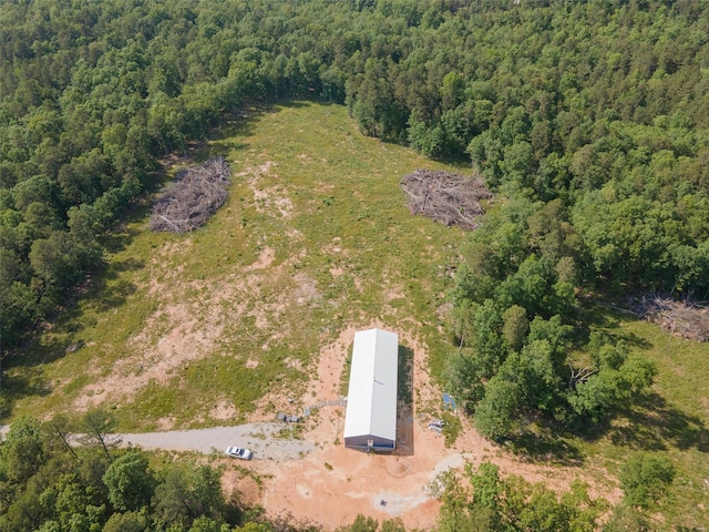 aerial view with a wooded view