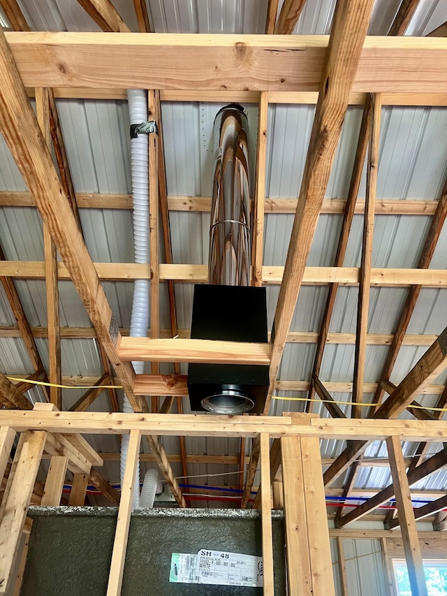 view of unfinished attic