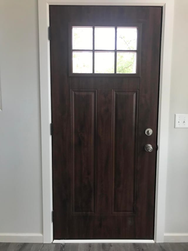 entrance foyer featuring hardwood / wood-style floors and a wealth of natural light