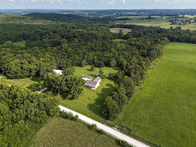 drone / aerial view featuring a rural view