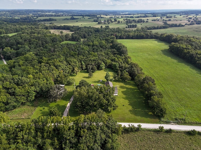 drone / aerial view with a rural view