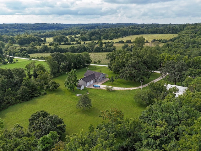 aerial view with a rural view