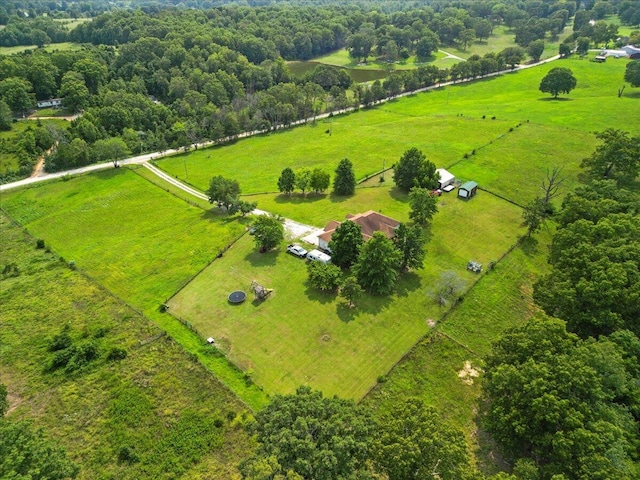 drone / aerial view with a rural view