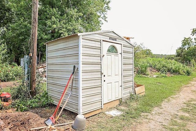 view of shed