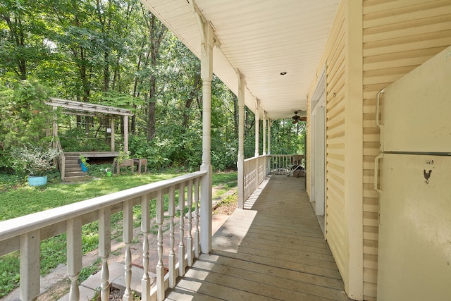 wooden deck featuring a porch