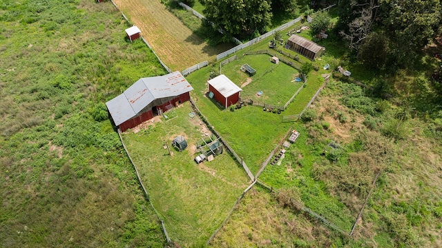 bird's eye view with a rural view