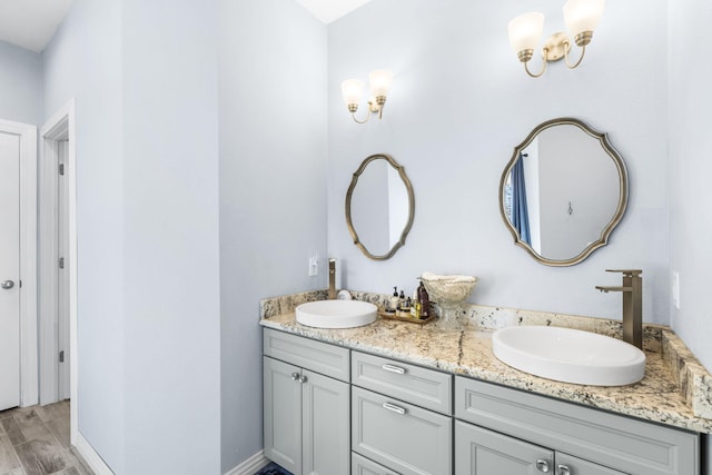 1379 Discovery Bay Dr, Shell Knob, MO 65747 - full bath with double vanity and wood finished floors