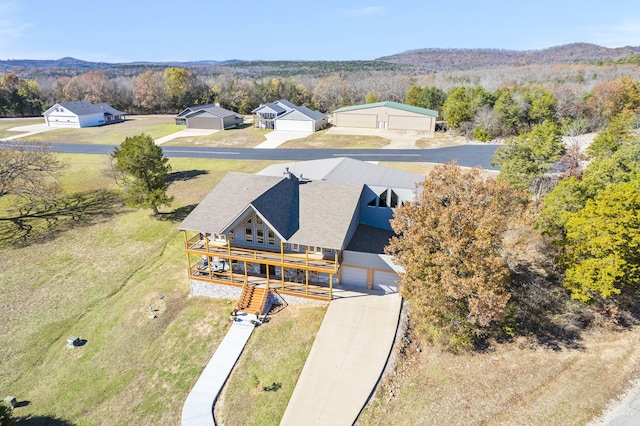 aerial view featuring a mountain view