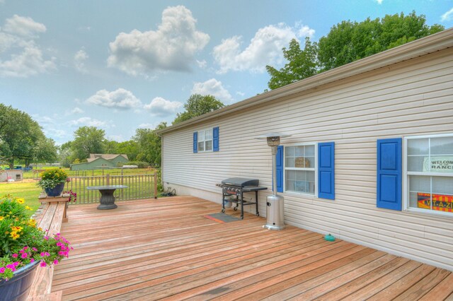 deck with area for grilling