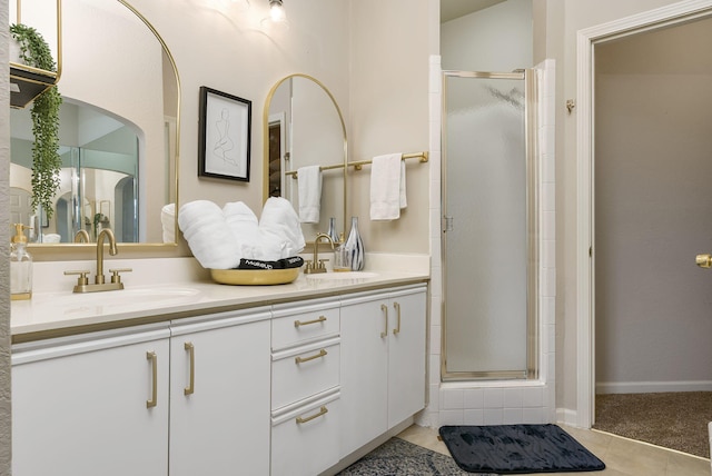 835 Fairview Unit 4, Branson, MO 65616 - full bath with double vanity, a stall shower, and a sink