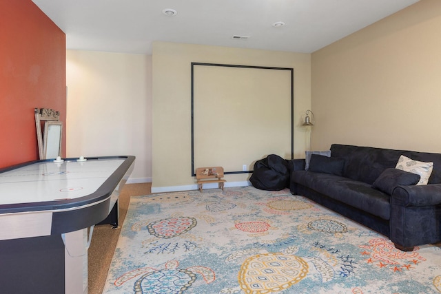 89 Turkey Trl, Blue Eye, MO 65611 - recreation room with baseboards, visible vents, and carpet floors