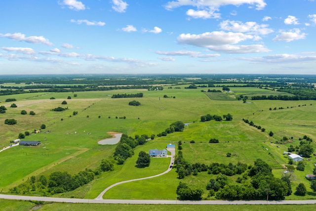 bird's eye view with a rural view