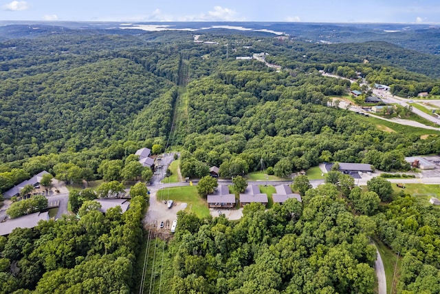 aerial view featuring a forest view