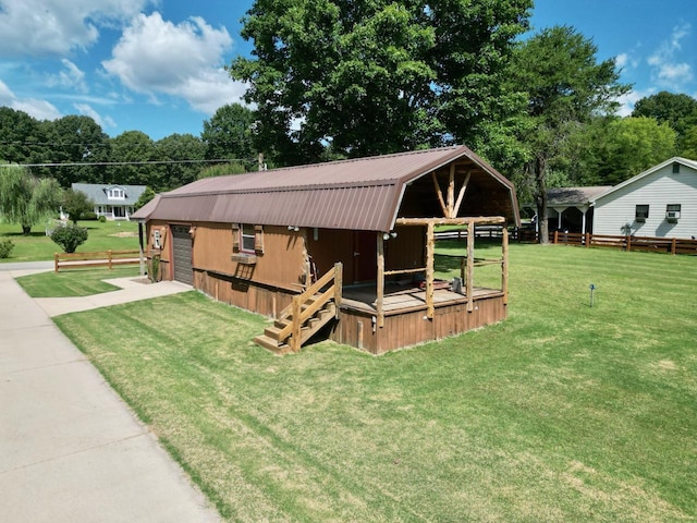 exterior space featuring a yard