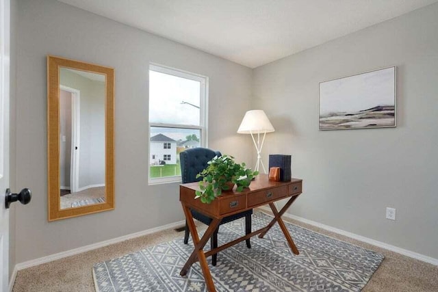 view of carpeted office