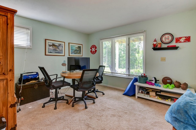 view of carpeted office