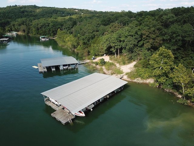 43 Dale Dr, Kimberling City, MO 65686 - birds eye view of property featuring a forest view and a water view