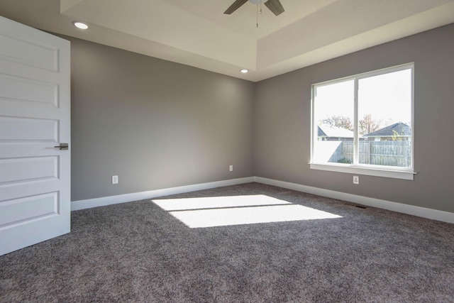 3668 W Overland St, Springfield, MO 65807 - spare room featuring carpet, baseboards, ceiling fan, and recessed lighting