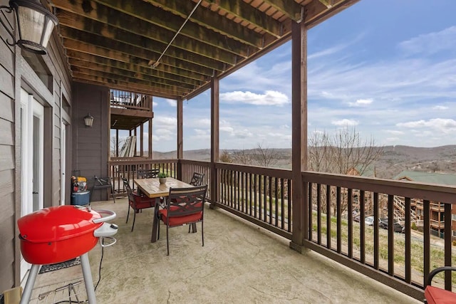 balcony featuring a patio area