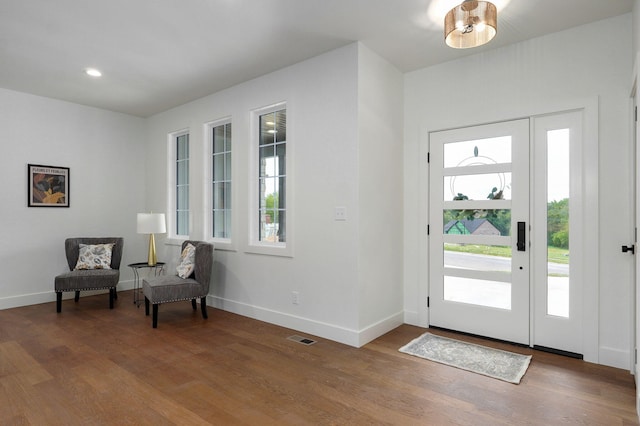 foyer featuring hardwood / wood-style flooring