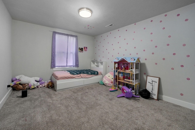 bedroom featuring carpet