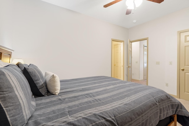 bedroom with ceiling fan