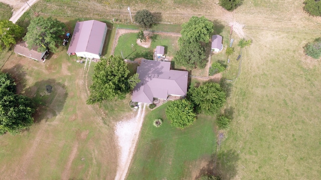 bird's eye view with a rural view