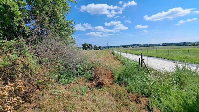 view of street with a rural view