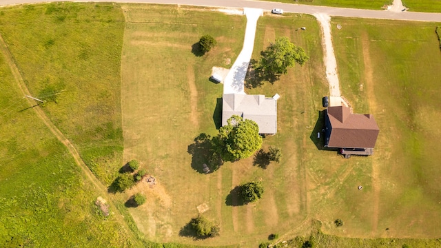 drone / aerial view with a rural view