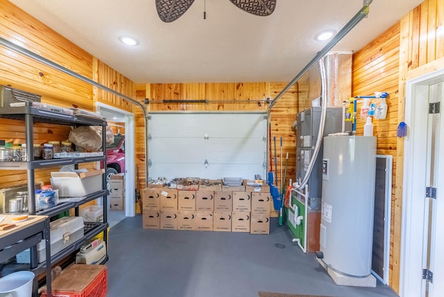 storage room with water heater