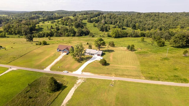 aerial view with a rural view