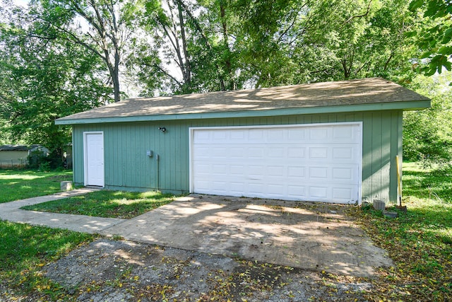 view of garage