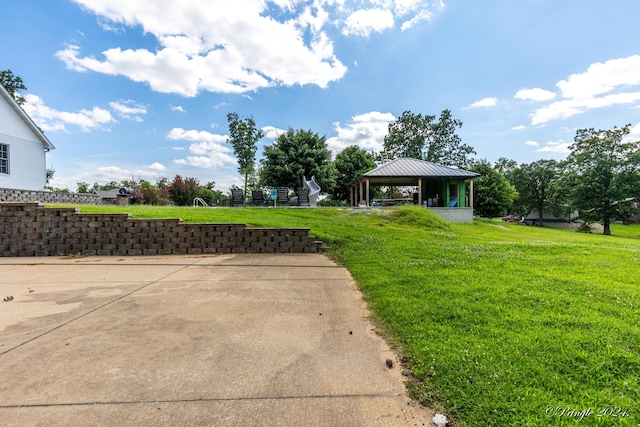 exterior space featuring a gazebo
