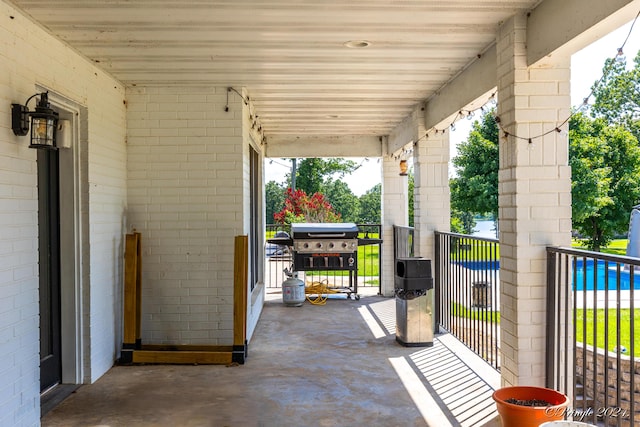 view of patio featuring grilling area