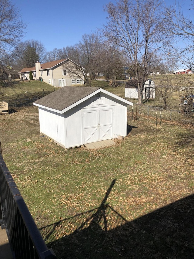 view of shed