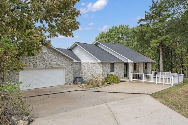 view of front of house with a garage