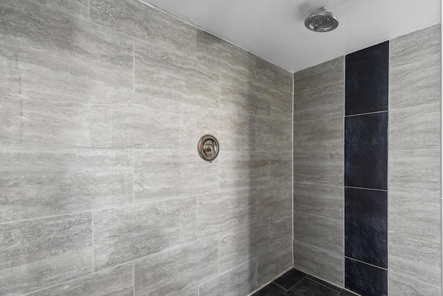 interior details with tiled shower