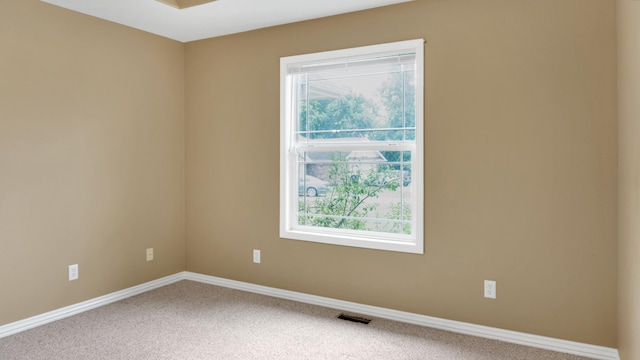 carpeted spare room with a healthy amount of sunlight