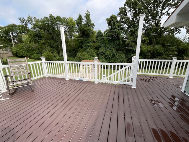 deck with a yard