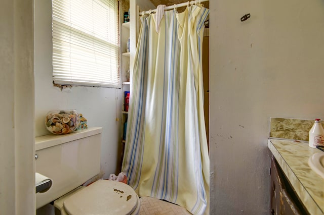 bathroom with vanity and toilet