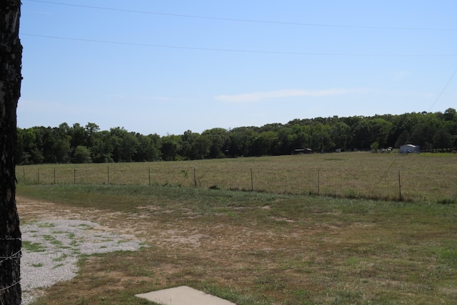 view of yard with a rural view