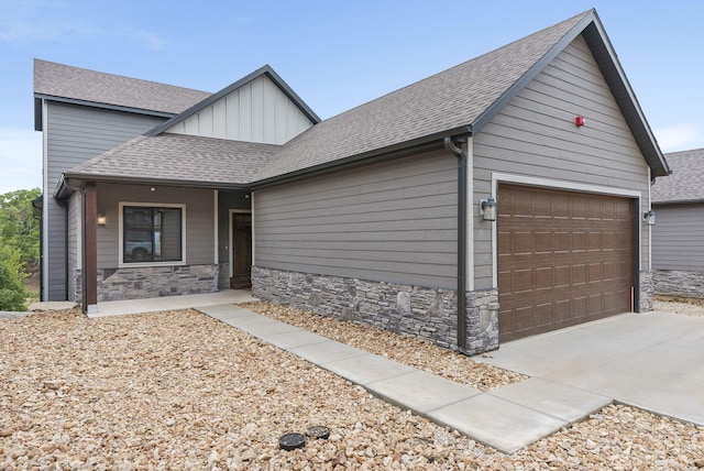 view of front of home with a garage