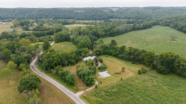 drone / aerial view with a rural view