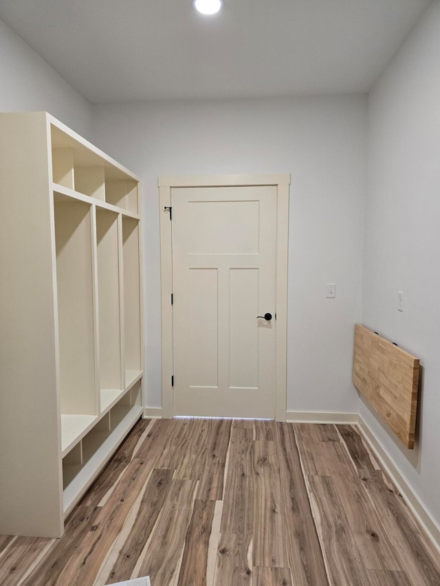 mudroom featuring hardwood / wood-style floors