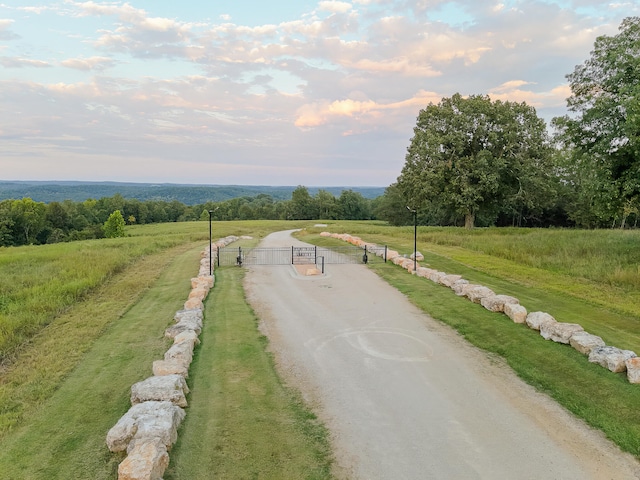 view of community with a rural view