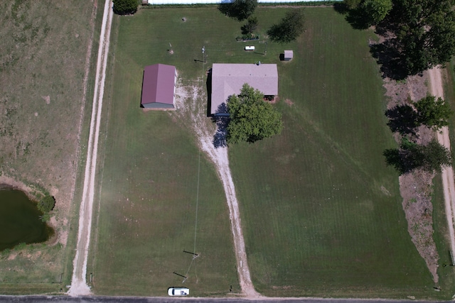 drone / aerial view with a rural view