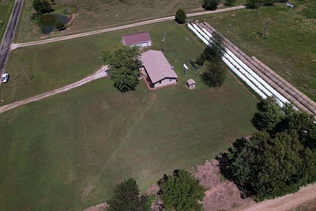 bird's eye view with a rural view