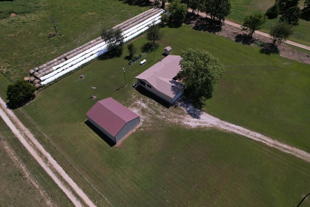 aerial view featuring a rural view