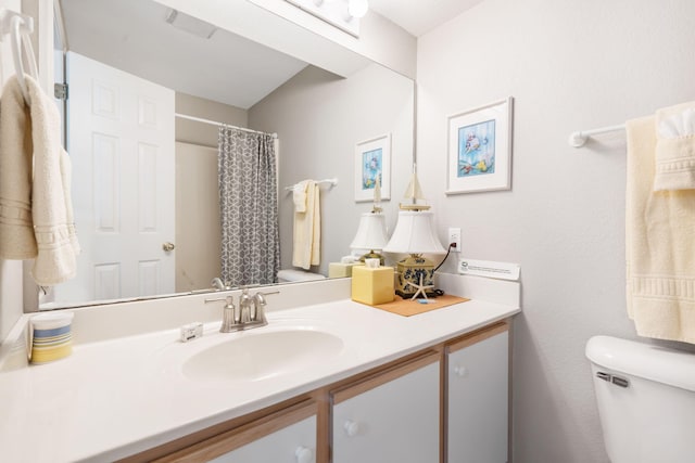 bathroom with toilet and vanity